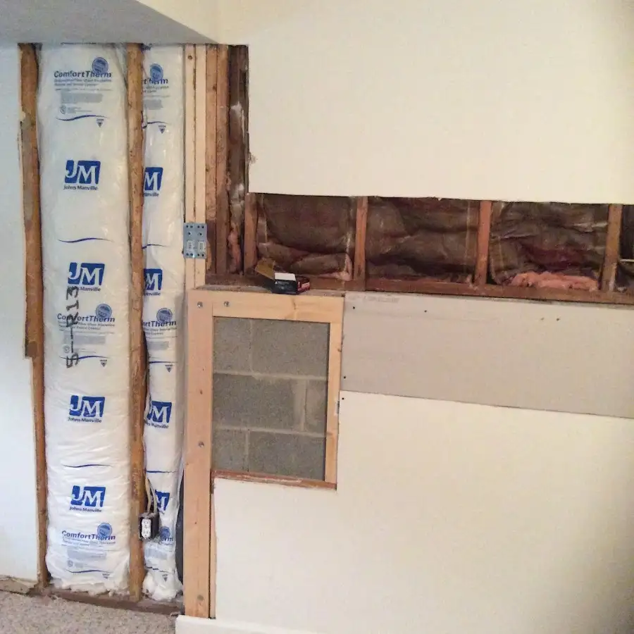 Wall insulation replacement during Contents Cleaning & Restoration in Nutley